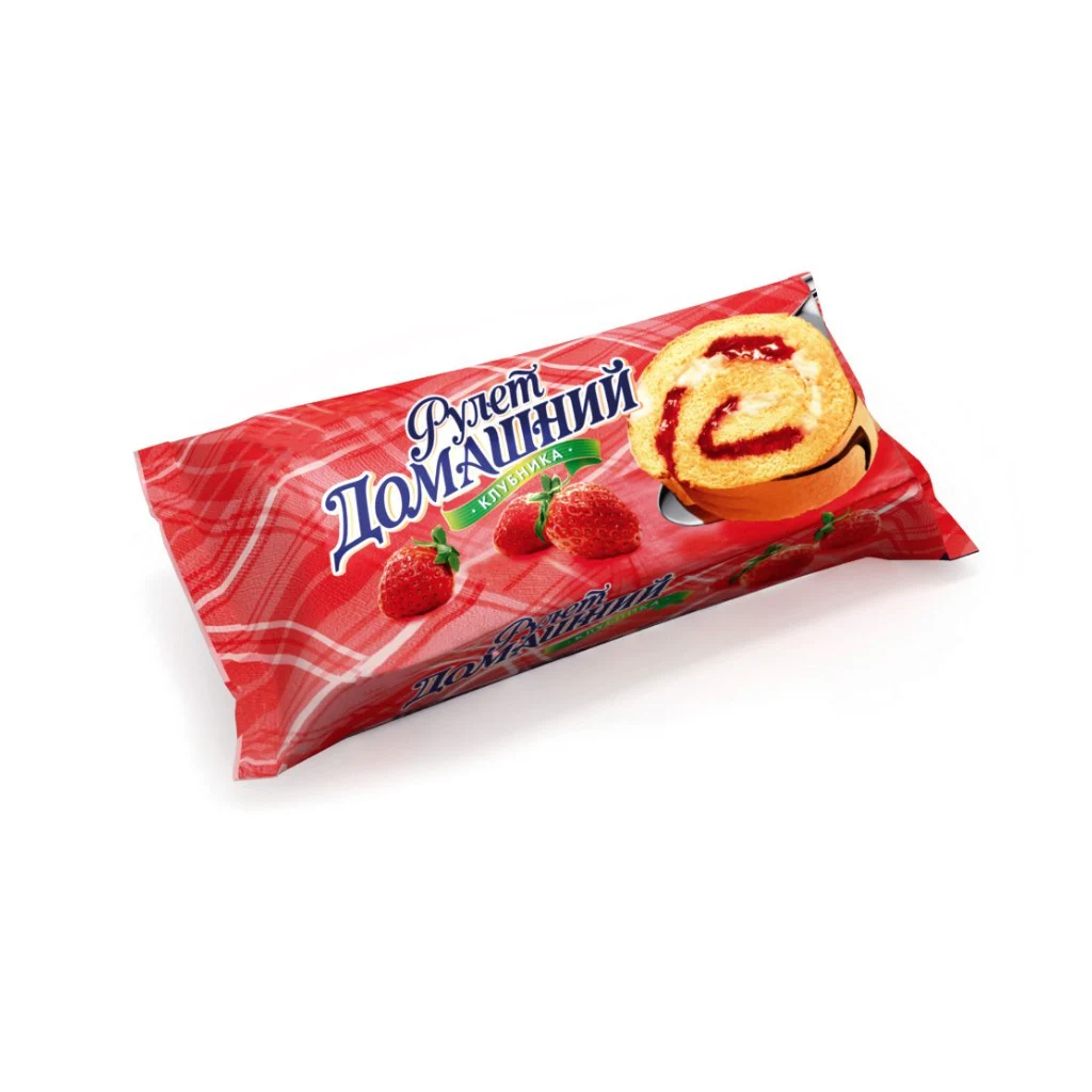 Рулет домашний с клубникой 150гр.1/15-шт (Ковис) — фото 1