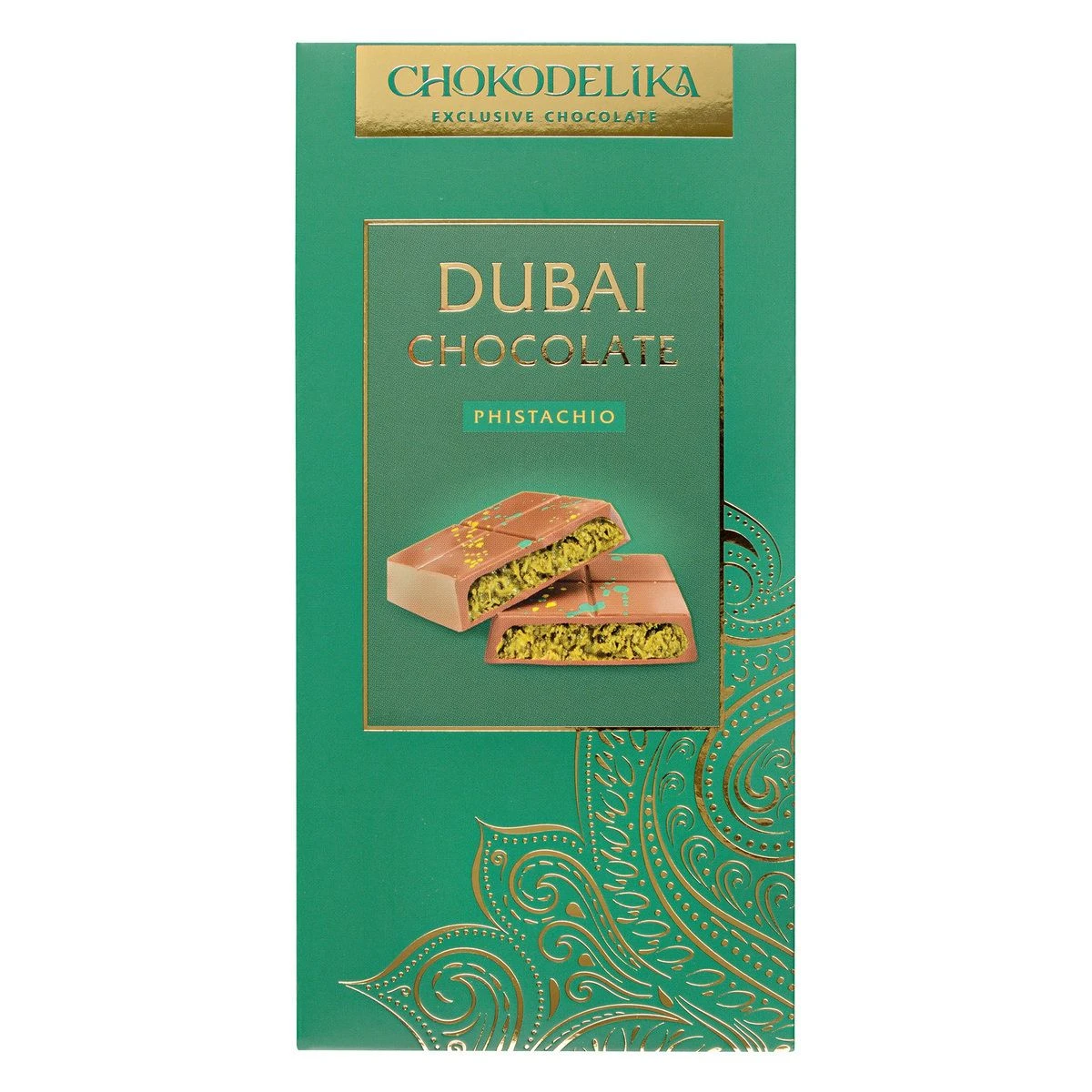 Шоколад молочный "Dubai Pistachio" с начинкой из фисташки 180гр — фото 1